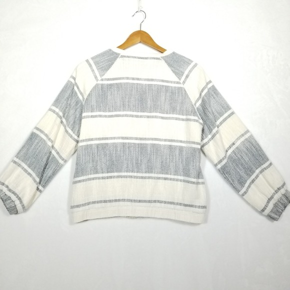 dRA‎ Los Angeles Jacket Women M White Cotton Lightweight Full Zip Pockets Bomber - Picture 2 of 11